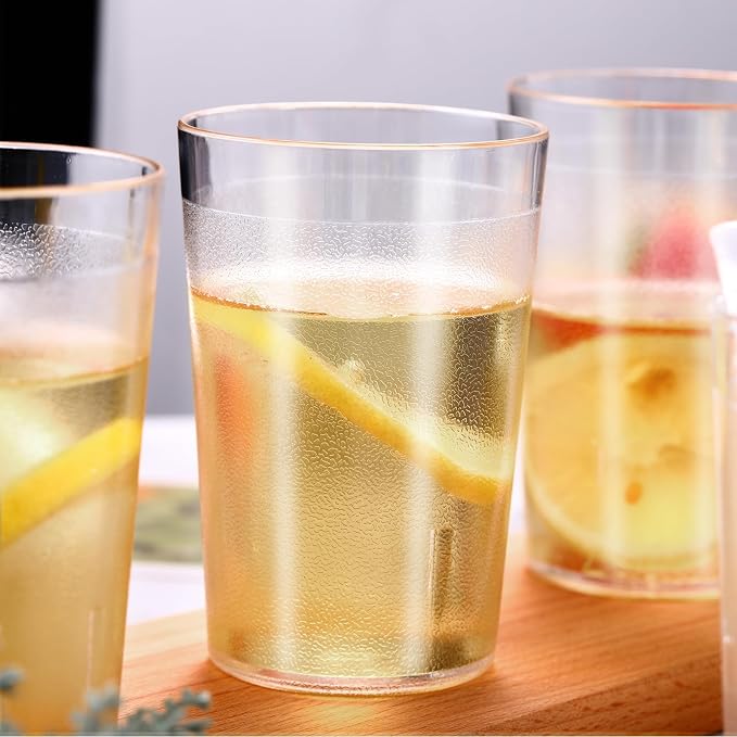 Meanplan 24 Pack Plastic Reusable Drinking Glasses Restaurant Grade 8 oz - Image 3