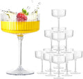 LIYH 20 Pcs Plastic Champagne Glasses 10 Oz Cocktail Coupe Glasses Champagne by LIYHLoveinyourheart