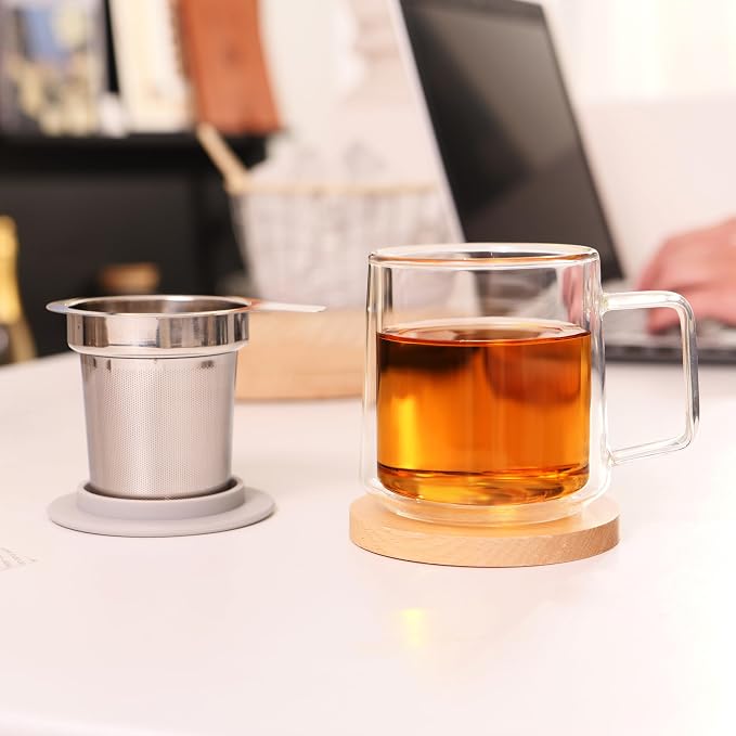 CNGLASS 12oz Double Walled Glass Tea Cup - Image 7