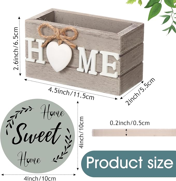Queekay Coasters Set of 6 House Warming Gifts New Home Wooden Farmhouse Drink - Image 2