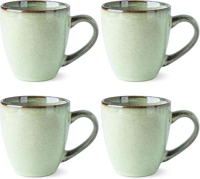 GBhome Ceramic Coffee Mugs Set of 4, 12oz Stoneware Coffee Mugs Set by GBhome