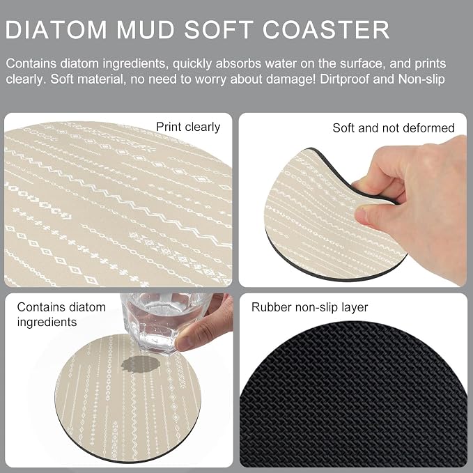 Modern Geometric Coasters Set of 4, Absorbent Coasters - Image 9