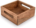 Square Burning Finish Mango Wood Napkin Holder by Samhita