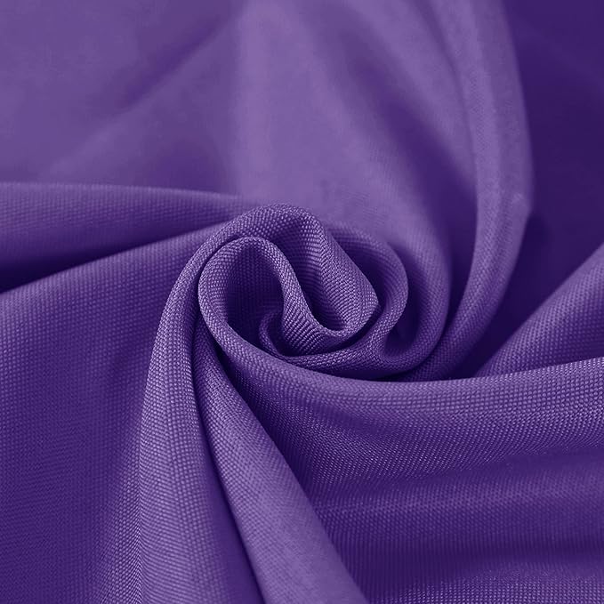 Fokitut 2 Pack Waterproof Round Tablecloth, 132 Inch, Stain Resistant and Wrinkle Polyester Table Cloth, Fabric Table Cover for Kitchen Dining, Wedding, Party, Holiday Dinner-Purple