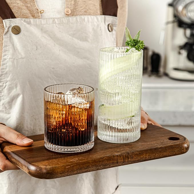 Ribbed Drinking Glasses Set of 8 - Image 8