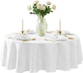 Newbridge Barcelona Luxury Damask Fabric Tablecloth, 70” Round, 100% Polyester by HomeBargainsPlus