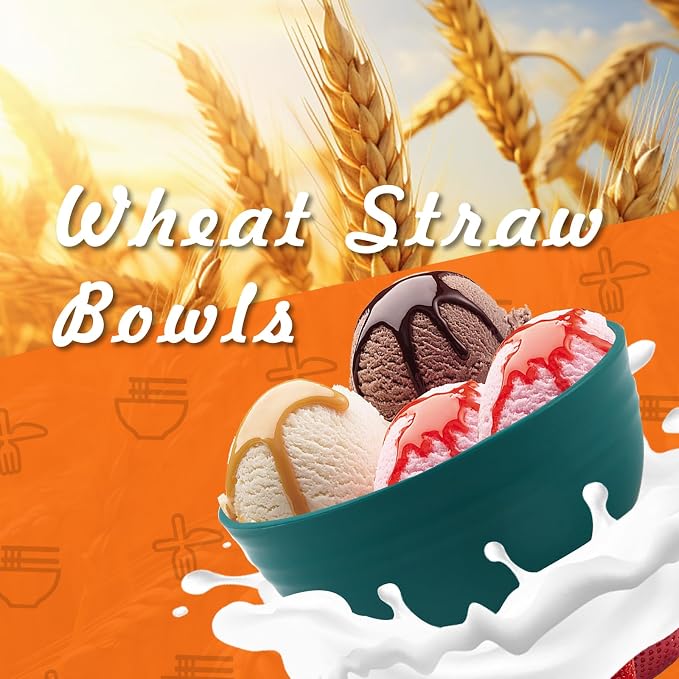 Lazycorner 8 Pcs Wheat Straw Cereal Bowls 26 Oz Wheat Straw Bowls Set Reusable - Image 4