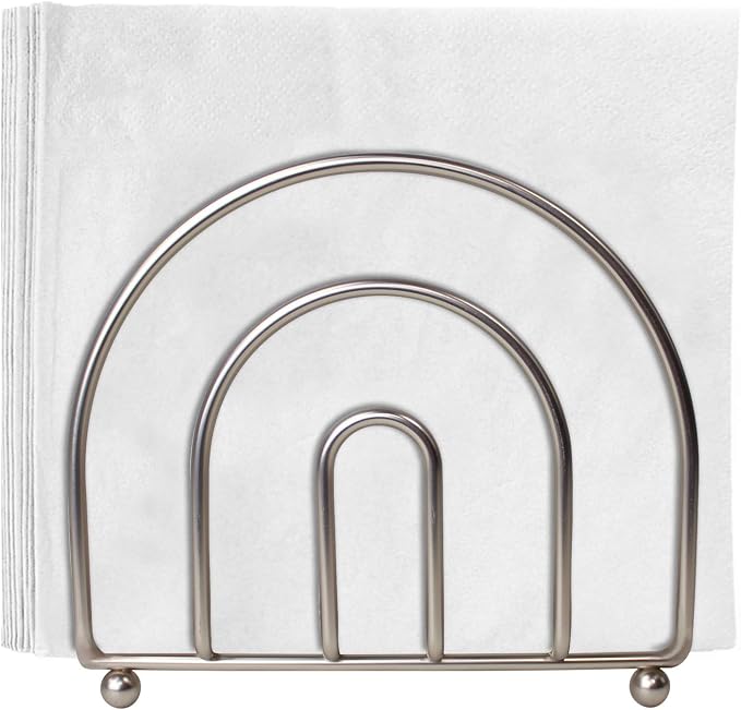 Blue Donuts Satin Nickel Arc Collection Napkin Holder – Napkin Holders - Image 3