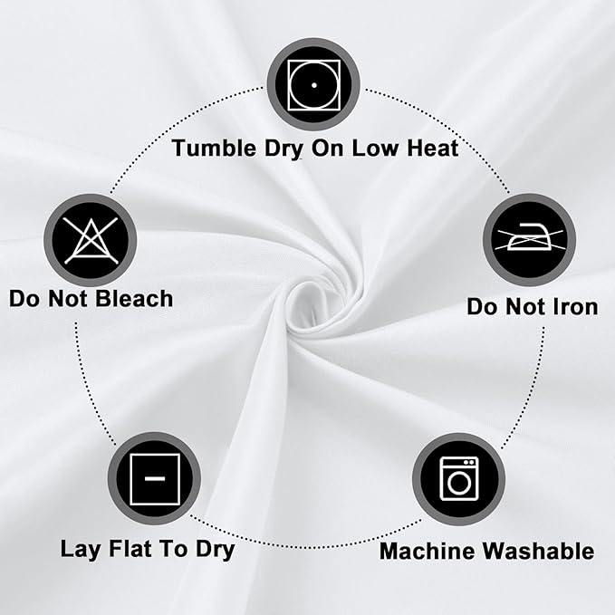 PureFit 6 Pack Rectangle White Table Cloths 60 x 102 Inch for 6Ft Tables, Stain and Wrinkle Resistant Table Linens for Home Use, Wedding, Party, Banquet and Camping