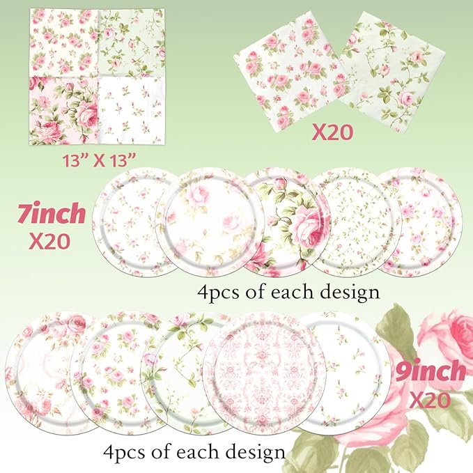 CMUSKO Floral Party Supplies - Image 4