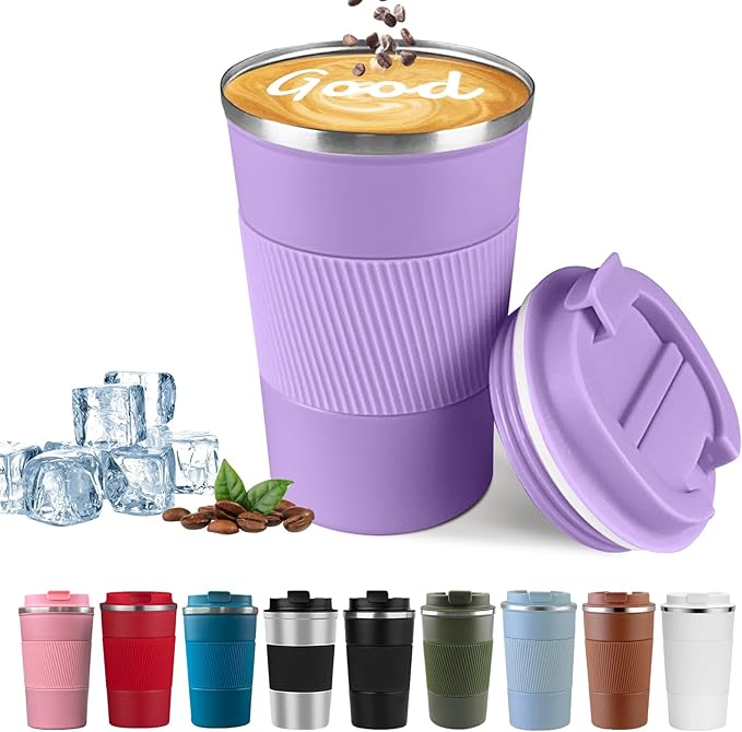 Insulated Travel Coffee Mug, Stainless Steel Coffee Cup by YINBAOGE