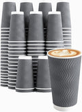 Clawsoff 50 Pack 20 oz Coffee Cups Disposable Insulated Paper Cup Gray | by BuyNow