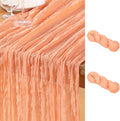 DeZerlor Peach Cheesecloth Table Runner 2 Pack Summer Table Runners Boho Gauze by DeZerlor