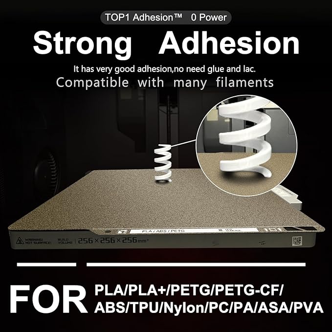 Upgraded Thicker Textured PEI Plate 0.77mm with QR Code for Bambu Lab P1S/P2S/P1P/X1/X1C/A1 3D Printer, 257x257mm Dual-Textured Plate, Heated Bed Magnetic Flexible Spring Steel PEI Sheet Plate