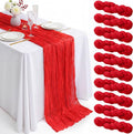 10 Pack Red Table Runner 10FT Gauze Cheesecloth Table Runner | 21x120 Inch Boho by Dugpit