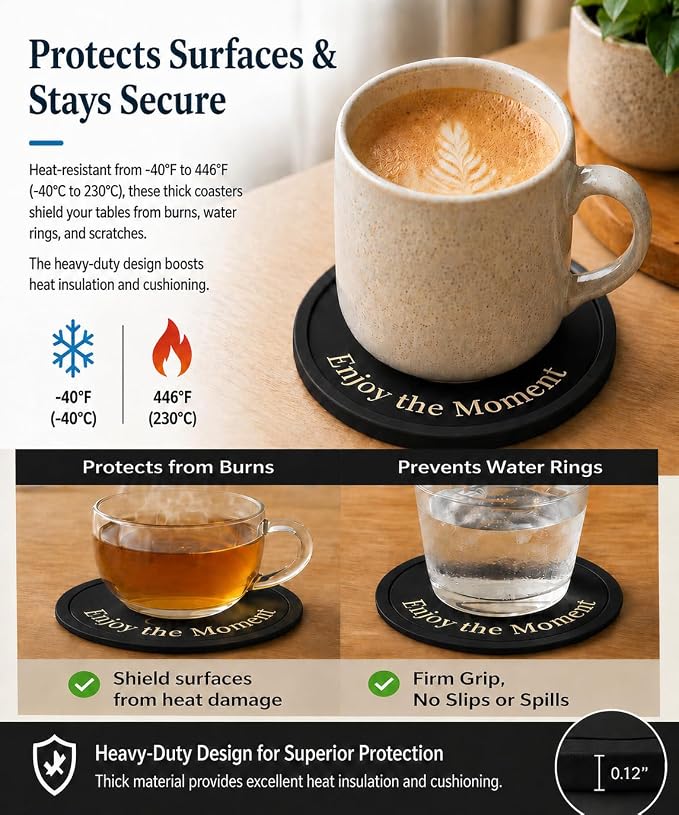 Silicone Coasters Set of 10, Premium Drink Coaster - Image 4