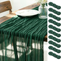 Emerald Green Cheesecloth Table Runner 10Ft 10 Pack Gauze Table Runner | Summer by LINXTAR