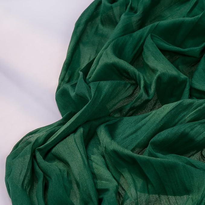 DeZerlor Emerald Green Cheesecloth Table Runners 4 Pack Christmas Runners | - Image 3