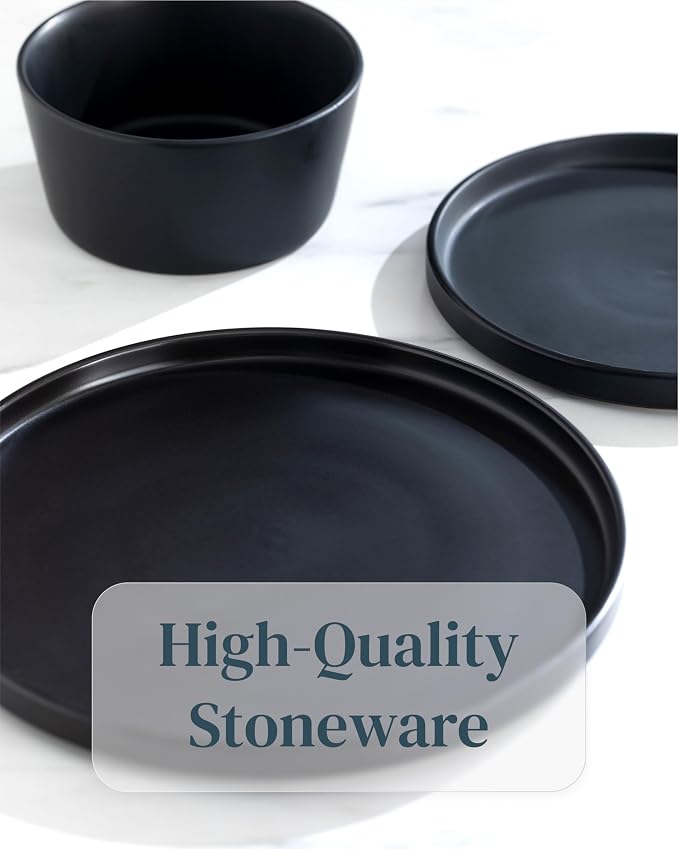 Stoneware Pasta Bowls Set of 4, 7.7" Scratch Resistant Ceramic Pasta Bowls | - Image 7