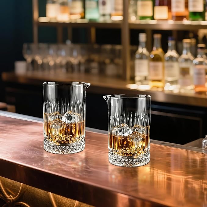 2pcs Cocktail Mixing Glass Bartender | 24oz Crystal Bar Stirring Glass | Old - Image 6