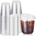 Ziliny 50 Sets Clear Plastic Coffee Cups by Ziliny