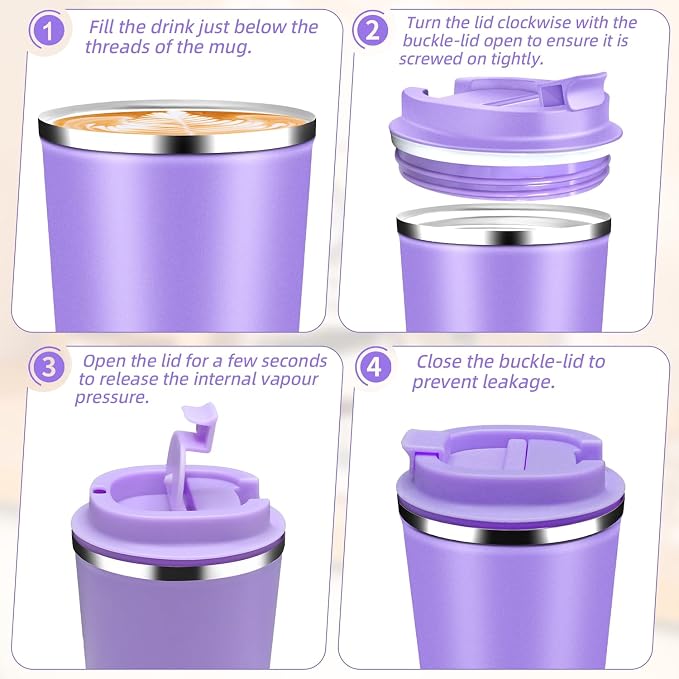 Insulated Travel Coffee Mug Reusable Coffee Tumbler Cup - Image 7