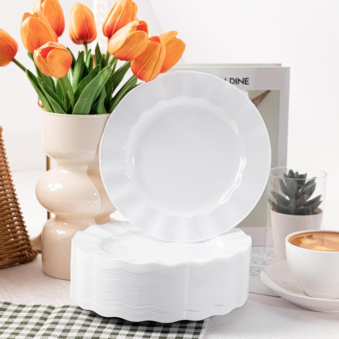 72 Pack White Plastic Plates, Thanksgiving - Image 3