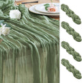 Cheesecloth Table Runner Sage Green 10FT Boho Gauze, 4 Pack | 120 Inch Cheese by Wokceer