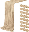 8 Pack Beige Cheesecloth Table Runner 20 x 120 inch Gauze Table Runners 10 FT by ACSUIT