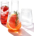 BESTSTAR 24 Pack Clear Plastic Ribbed Origami Ripple Plastic Glasses Set | 12 9 by BESTSTAR