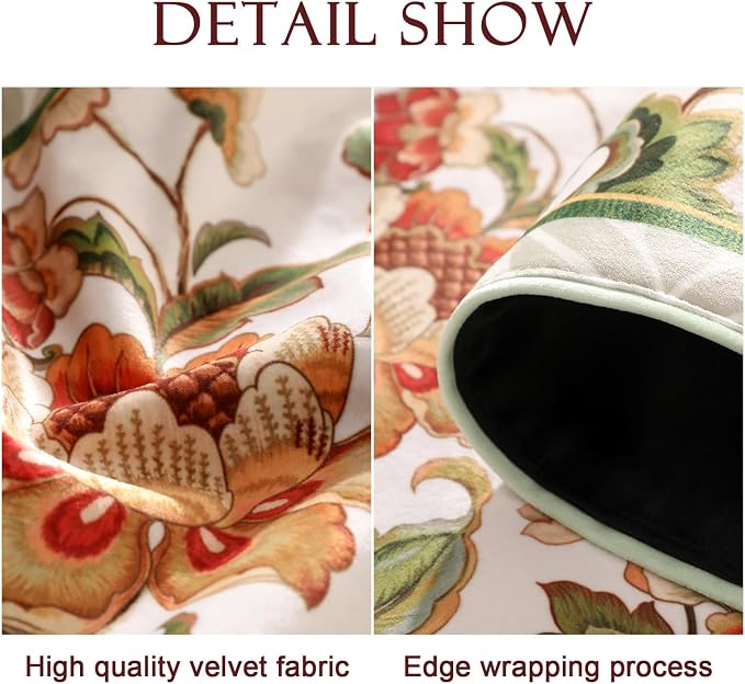 Patdrea Designer Elegant French Velvet Table Runner, Colorful Floral Print - Image 4