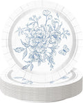 WRAPAHOLIC 25Pcs Floral Paper Plates by WRAPAHOLIC