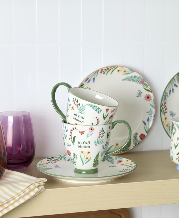 Oneida First Blooms Green Porcelain Mug Set - Image 2