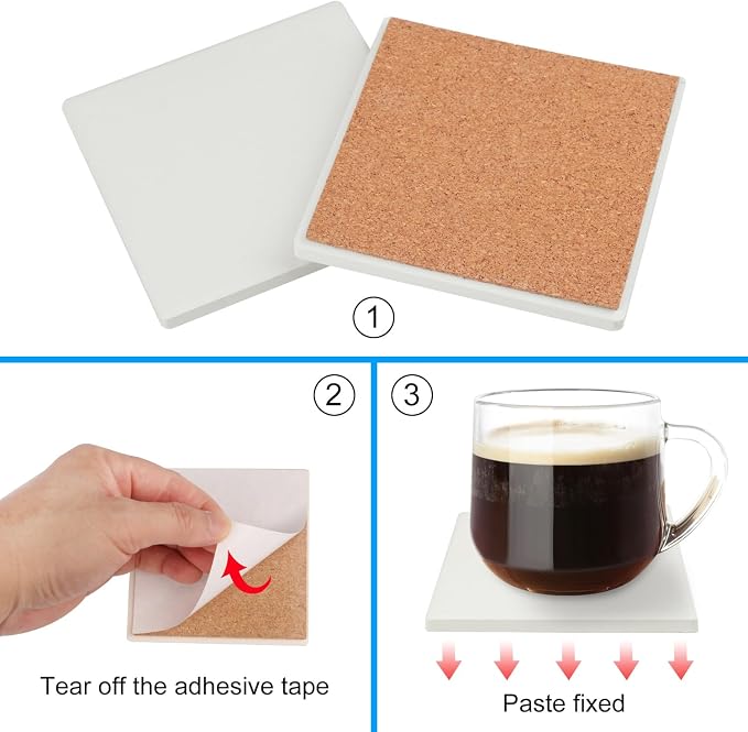 40 Pieces 4 Inch Blank Ceramic Coasters, Unglazed Ceramic Tiles Coasters - Image 3