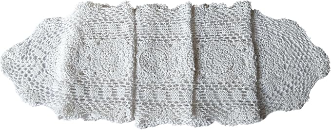 Phantomon Oval Lace Table Runner Doilies Floral Table Scarf Furniture Cloth - Image 4