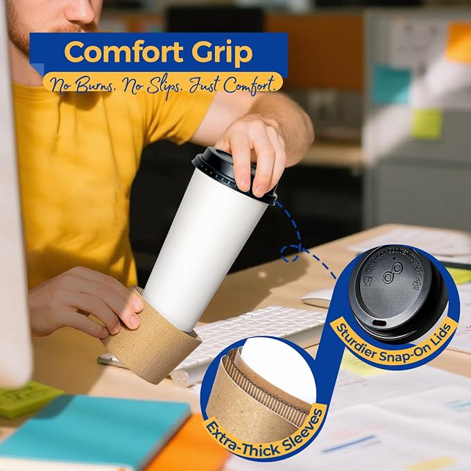 Fit Meal Prep 50 Pack 20 oz Disposable Coffee Cups - Image 8