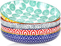 Selamica 9.6" Pasta Bowls Set of 4, 51 OZ Large Salad Bowls, Ceramic Wide and by Selamica