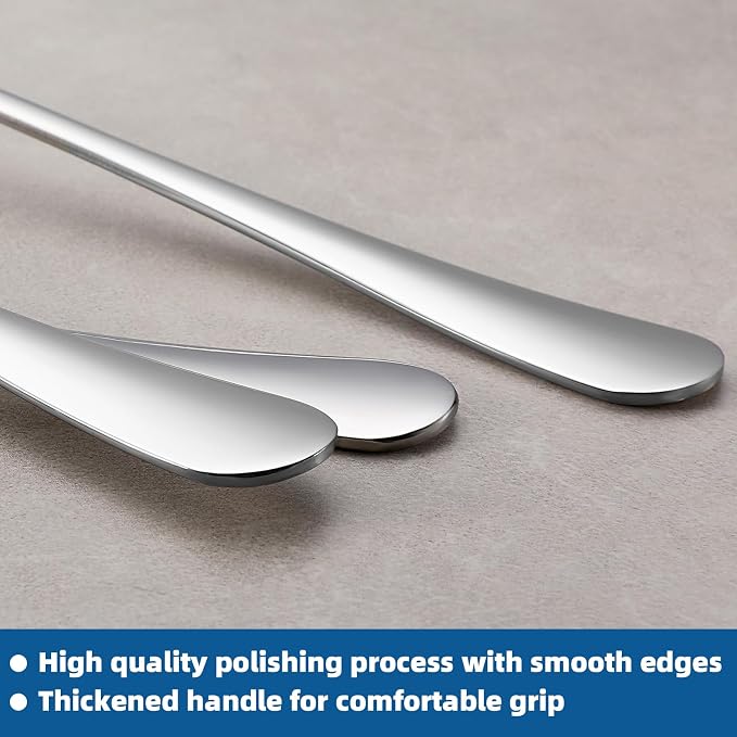 12 Pcs Teaspoons Set, Food-Grade Stainless Steel Spoons Silverware, Cutlery Tea - Image 4