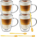 Cappuccino Glass Mugs 12 Ounce Double Walled Espresso Cups by Sorfity