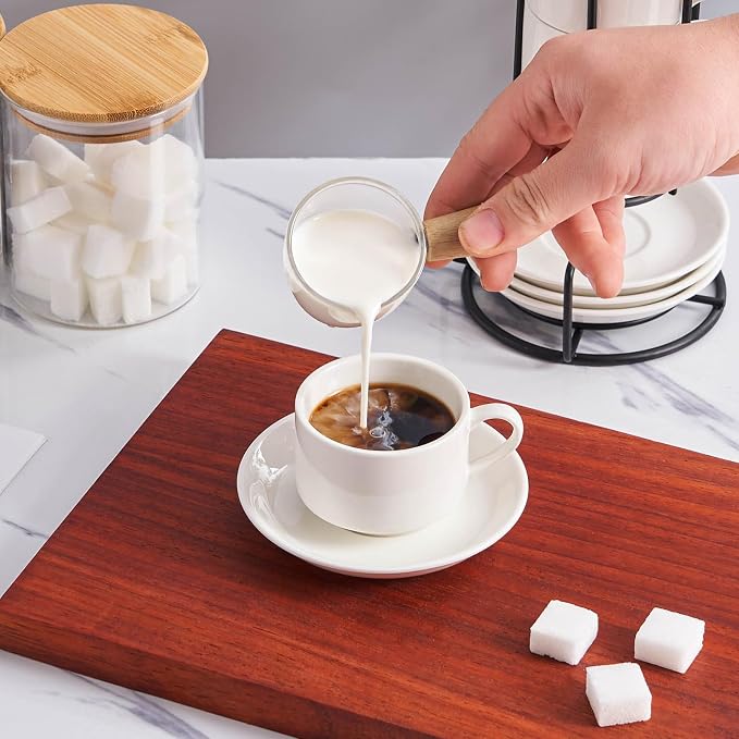 YOLIFE 2.5oz Espresso Cups, Stackable Espresso Cups Set of 4 | Porcelain - Image 4