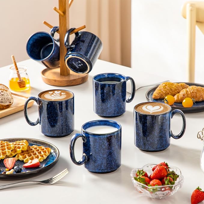 vancasso STARRY Ceramic Coffee Mugs Set of 6, 16 oz Large Coffee Cups - Image 6