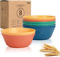 PYRMONT Large Cereal Bowls 36 OZ Wheat Straw Bowls Set of 8 Alternative Plastic by PYRMONT