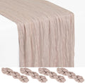 Showgeous 4 Pack Rosy Brown Cheesecloth Table Runner, 17 x 108 Inches | Boho by Showgeous