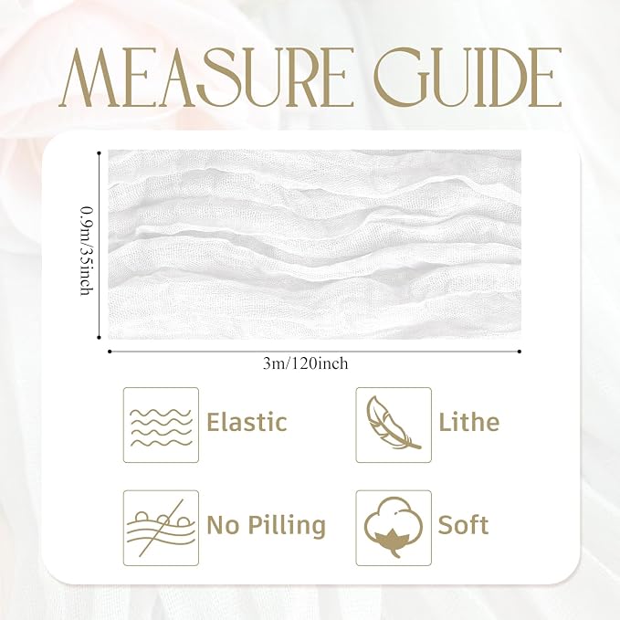 Cheesecloth Table Runner Ivory 10FT Boho Gauze Runner - Image 2
