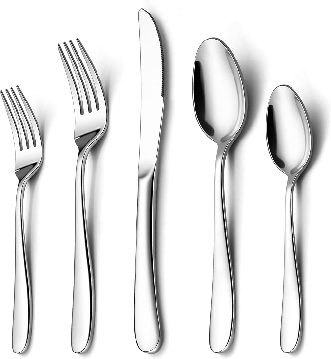 Onader 60 Piece Heavy Duty Silverware Cutlery Set by Onader