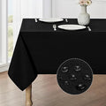 Rectangle Tablecloth Waterproof 60x84 inch Linen Textured Table Cloth Stain and Wrinkle Resistant Washable, Decorative Fabric Table Cover for Dining, Party and Camping, Black