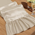 2 Pack Champagne Satin Table Runner 12 x 108 Inch | Ruffle Design, Luxurious by Unknown