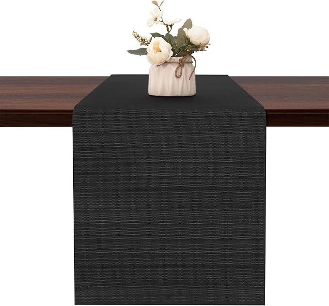 Table Runner 72 Inches Long, Vinyl Woven Heatproof Table Runners | Washable by Banchif