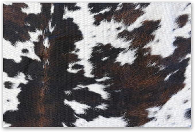 Cow Print Placemats,Black and White Farmhouse Animal Print Place Mats,Western Highlands Pattern Kitchen Table Mats for Dining Kitchen Party Holiday Decor 12x18 in 6 PCS
