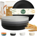Kitchen Plates Set for 8, Unbreakable Wheat Straw Plates 11 Inch, Alternative by BUSOKIP